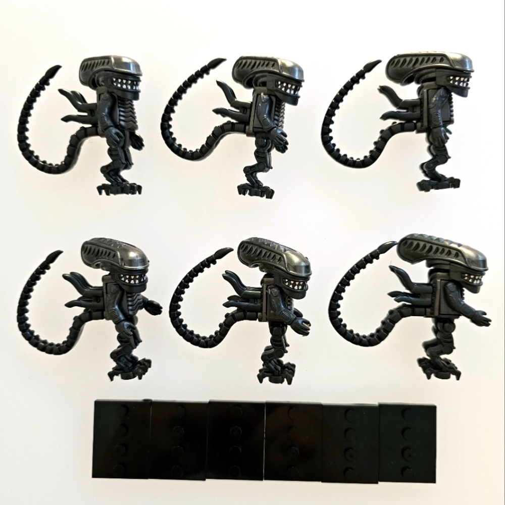 Lot of 6 Lego Compatible Alien Xenomorph Minifigures
